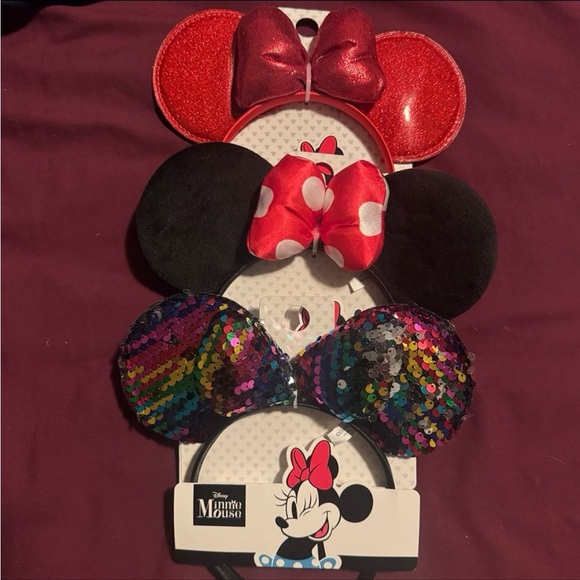 Disney Minnie Mouse Bow Ear Headbands | Set of 3 - Picture 2 of 8
